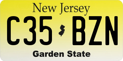 NJ license plate C35BZN