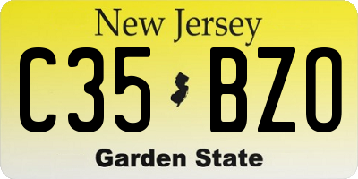 NJ license plate C35BZO