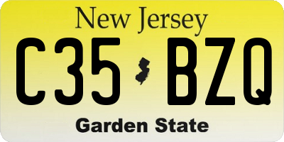 NJ license plate C35BZQ