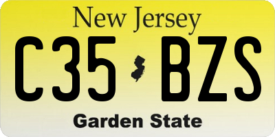 NJ license plate C35BZS