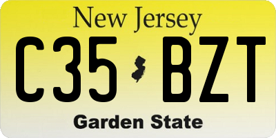 NJ license plate C35BZT