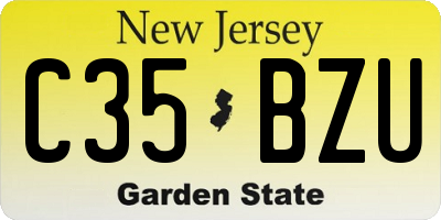 NJ license plate C35BZU