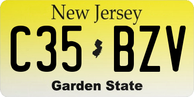 NJ license plate C35BZV