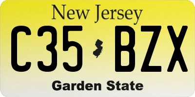 NJ license plate C35BZX
