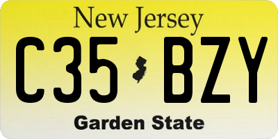 NJ license plate C35BZY