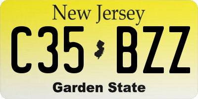 NJ license plate C35BZZ