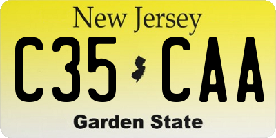 NJ license plate C35CAA