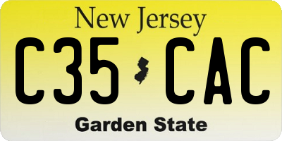 NJ license plate C35CAC