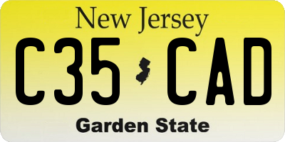 NJ license plate C35CAD
