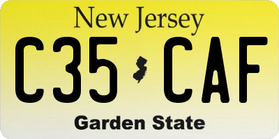 NJ license plate C35CAF
