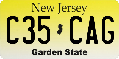 NJ license plate C35CAG
