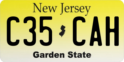 NJ license plate C35CAH