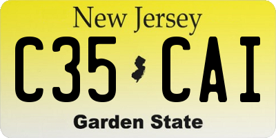 NJ license plate C35CAI