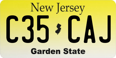 NJ license plate C35CAJ