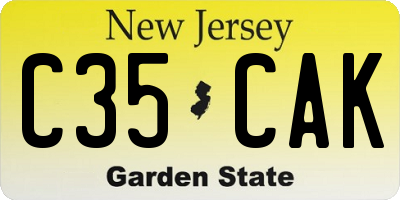 NJ license plate C35CAK