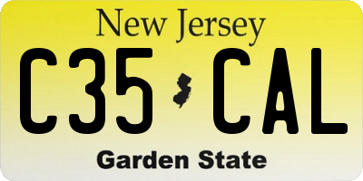 NJ license plate C35CAL