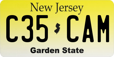NJ license plate C35CAM