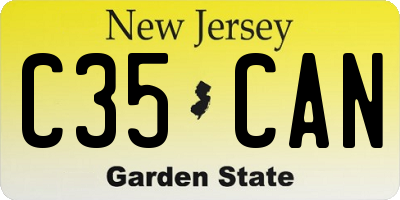 NJ license plate C35CAN