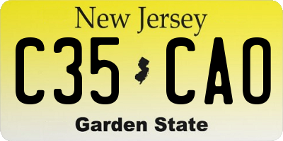 NJ license plate C35CAO