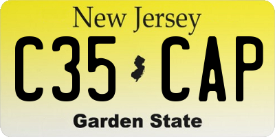 NJ license plate C35CAP