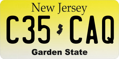 NJ license plate C35CAQ