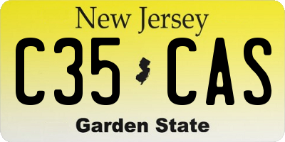 NJ license plate C35CAS