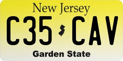 NJ license plate C35CAV