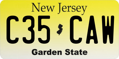 NJ license plate C35CAW