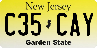 NJ license plate C35CAY