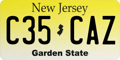 NJ license plate C35CAZ