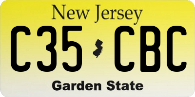 NJ license plate C35CBC