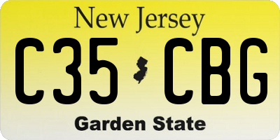 NJ license plate C35CBG