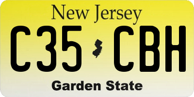 NJ license plate C35CBH