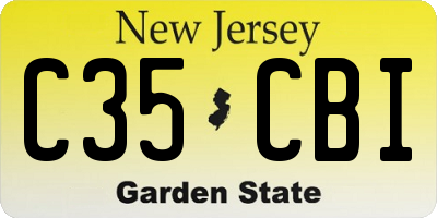 NJ license plate C35CBI