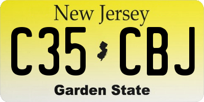 NJ license plate C35CBJ