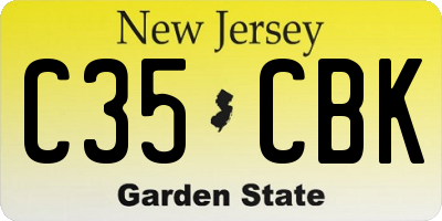 NJ license plate C35CBK