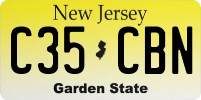 NJ license plate C35CBN