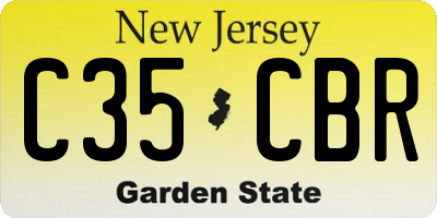 NJ license plate C35CBR