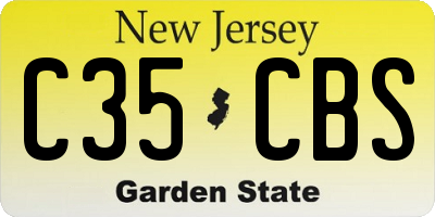 NJ license plate C35CBS