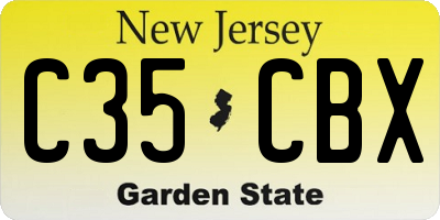 NJ license plate C35CBX