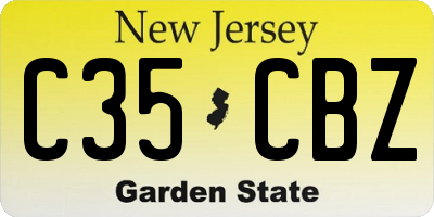 NJ license plate C35CBZ
