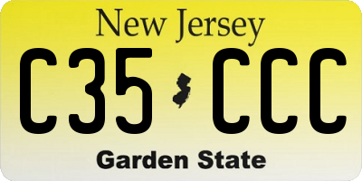 NJ license plate C35CCC