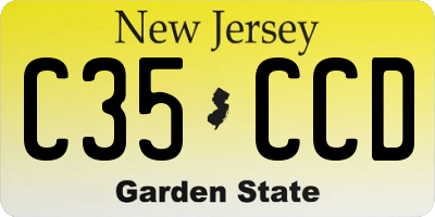 NJ license plate C35CCD