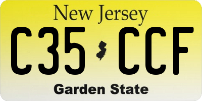 NJ license plate C35CCF
