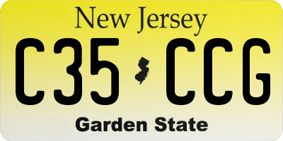 NJ license plate C35CCG