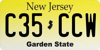 NJ license plate C35CCW