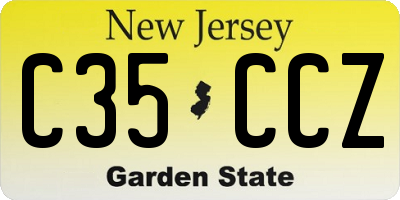 NJ license plate C35CCZ