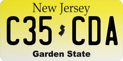 NJ license plate C35CDA