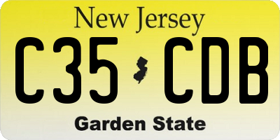 NJ license plate C35CDB