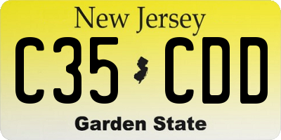 NJ license plate C35CDD